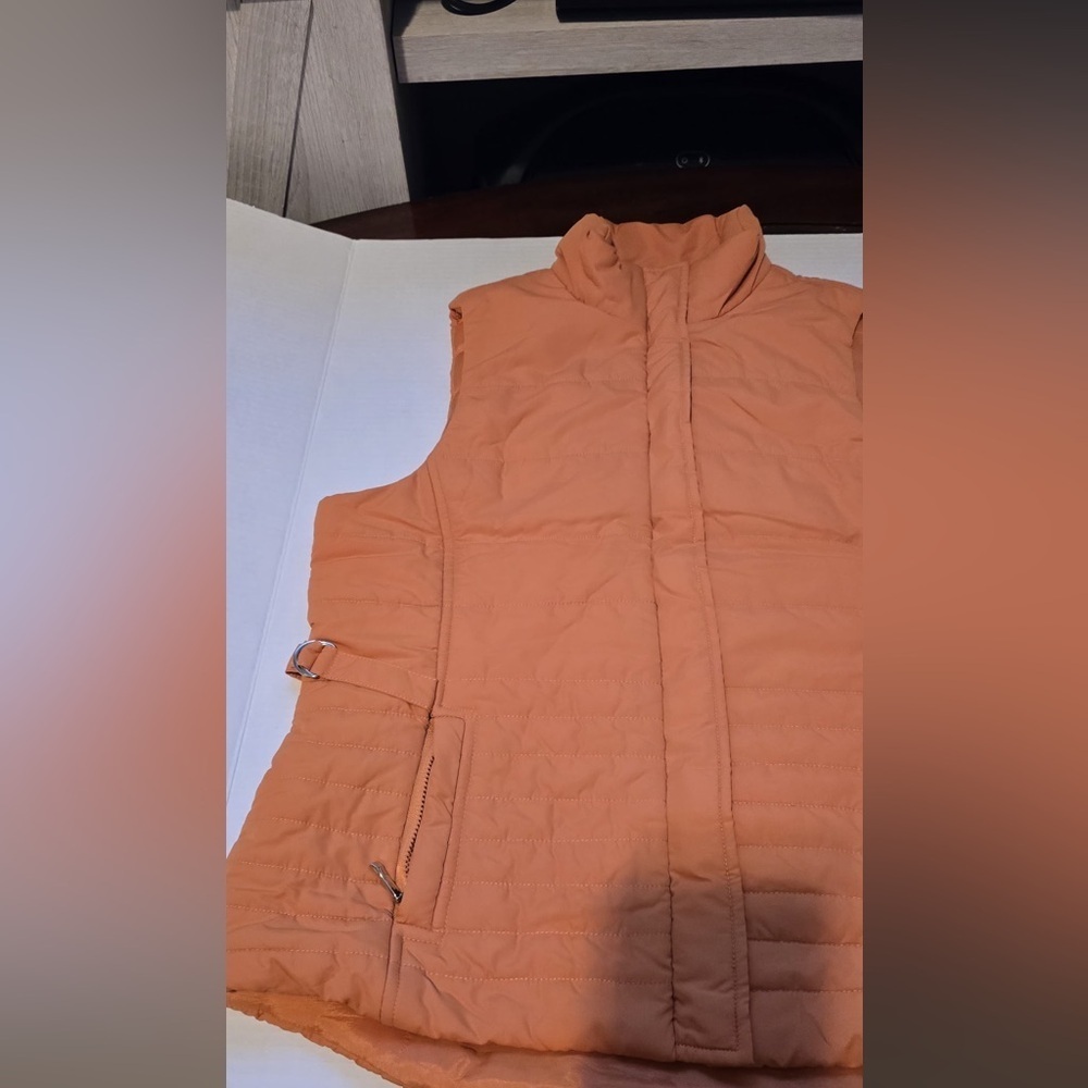 Women's Orange Quilted Vest - Picture 2 of 16